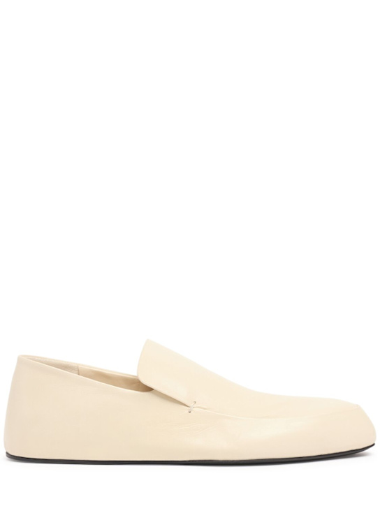 Jil Sander: 10mm Leather loafers - Off White - women_0 | Luisa Via Roma