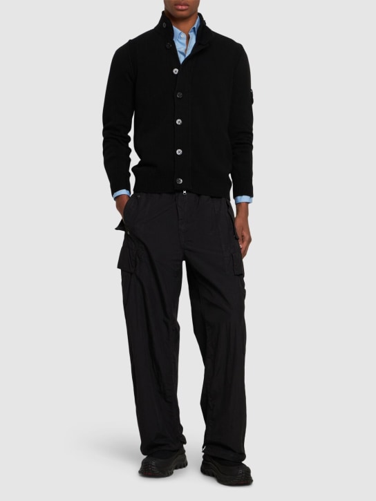 Stone Island: Wool blend zip cardigan - men_1 | Luisa Via Roma