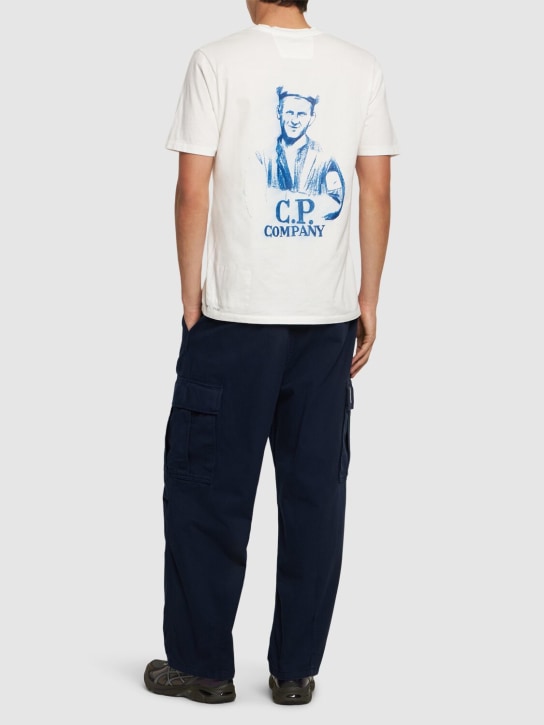 C.P. Company: 24/1 Jersey pencil effect t-shirt - Gauze White - men_1 | Luisa Via Roma