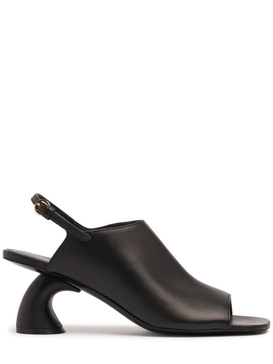 Dries Van Noten: 65mm Leather sandals - Black - women_0 | Luisa Via Roma