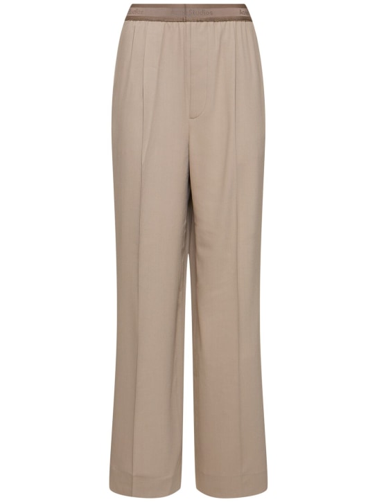 Acne Studios: Parika fluid wool blend suiting pants - Beige - women_0 | Luisa Via Roma