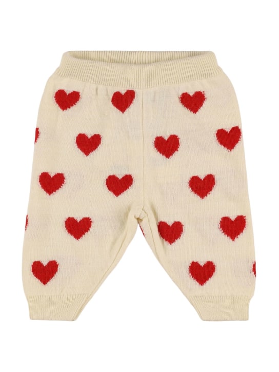 The New Society: Printed wool blend pants - Beige - kids-boys_0 | Luisa Via Roma