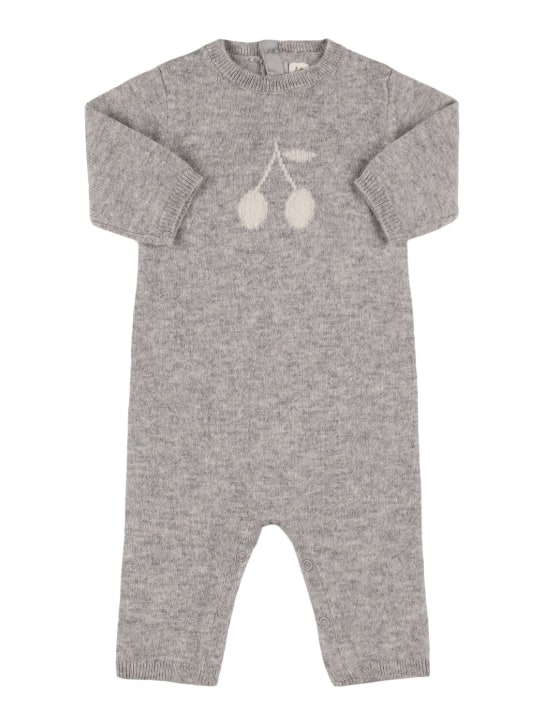 Bonpoint: Cashmere knit romper - Grey - kids-boys_0 | Luisa Via Roma