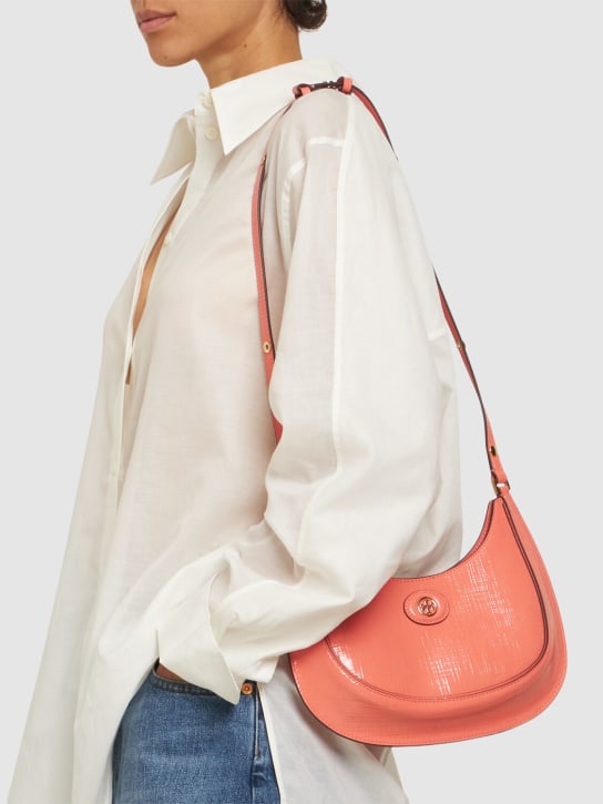 Tory Burch: Robinson leather shoulder bag - Pink - women_1 | Luisa Via Roma