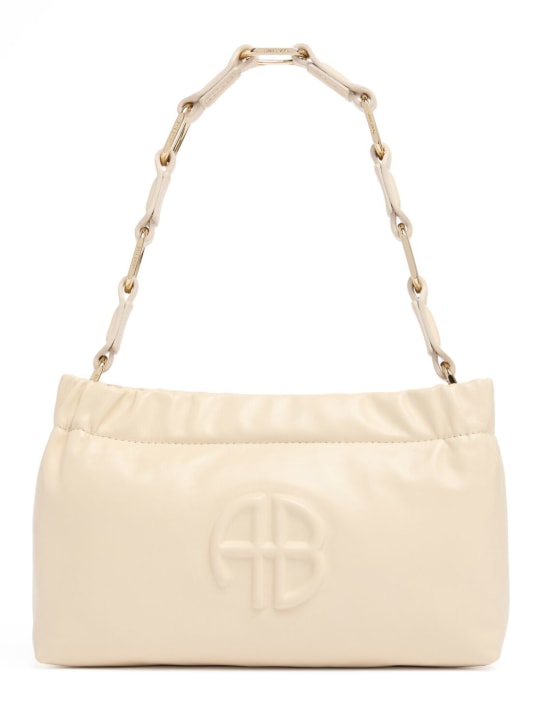 ANINE BING: Small Kate leather shoulder bag - Ivory - women_0 | Luisa Via Roma