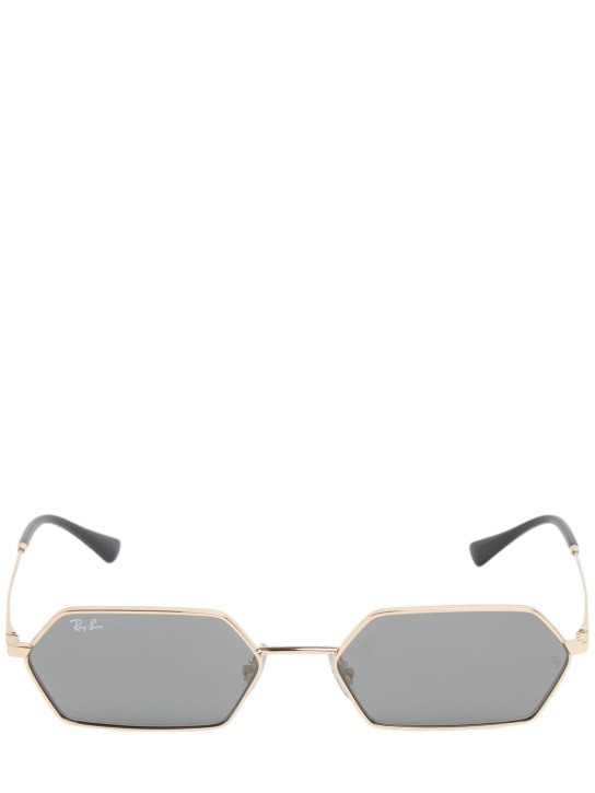 Ray-Ban: Lunettes de soleil carrées en métal 3728 - Argent/Noir - women_0 | Luisa Via Roma