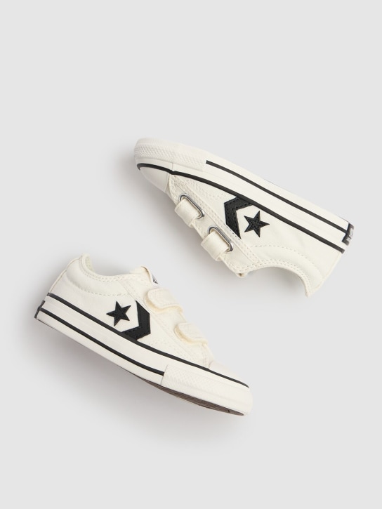 Converse: Cotton canvas strap sneakers - White - kids-boys_1 | Luisa Via Roma