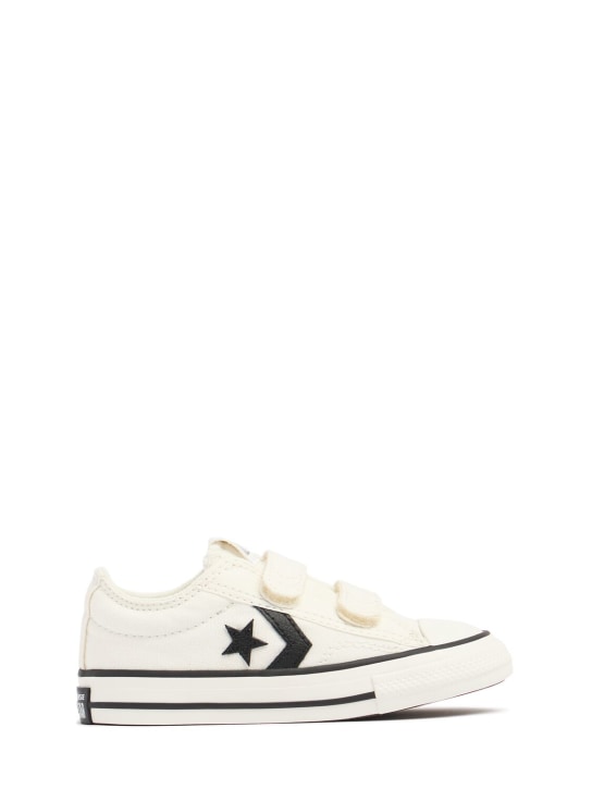 Converse: Cotton canvas strap sneakers - White - kids-boys_0 | Luisa Via Roma