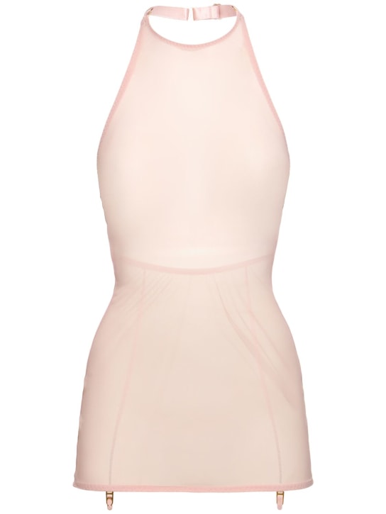 Bordelle: Retta mesh mini dress - Pink - women_0 | Luisa Via Roma