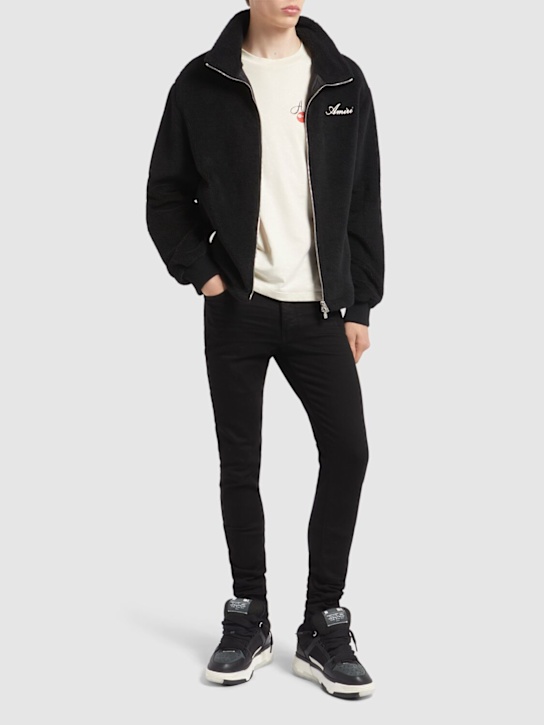 Amiri: Bones teddy jacket - Black - men_1 | Luisa Via Roma