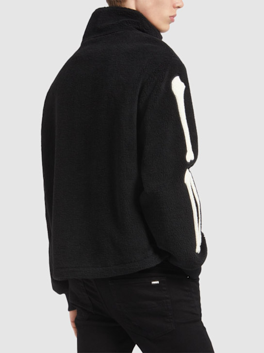 Amiri: Bones teddy jacket - Black - men_2 | Luisa Via Roma
