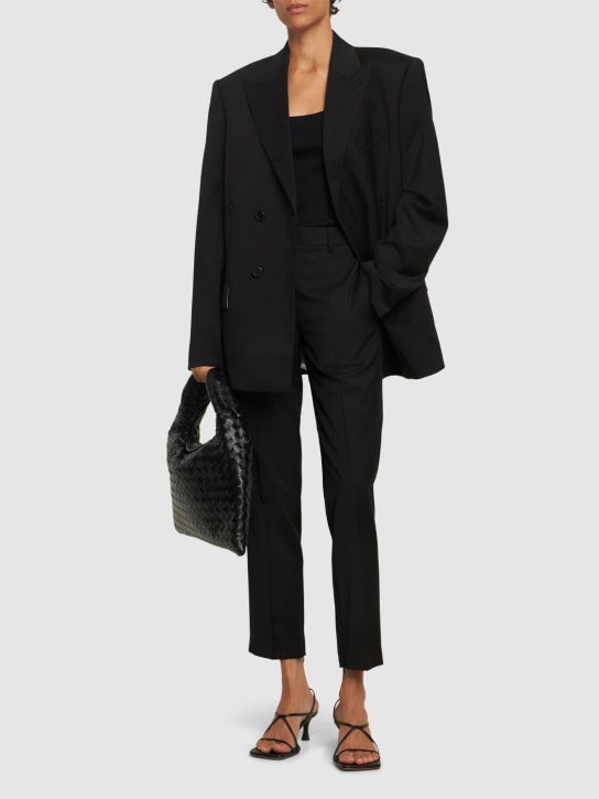 Helmut Lang: Tailored wool straight pants - Black - women_1 | Luisa Via Roma