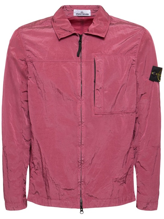 Stone Island: Tech zip overshirt - Rose Quartz - men_0 | Luisa Via Roma