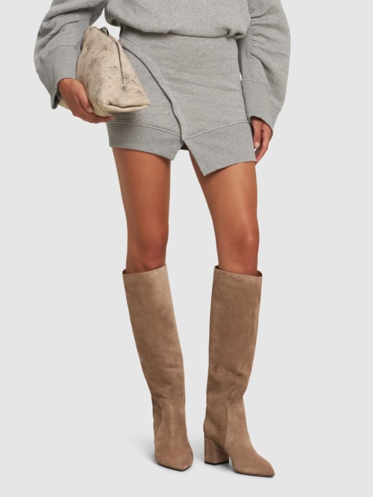 Paris Texas: 70mm Anja suede tall boots - women_1 | Luisa Via Roma
