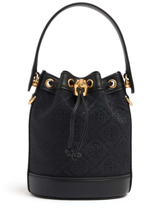 Tory Burch: Mini T Monogram bucket bag - women_0 | Luisa Via Roma