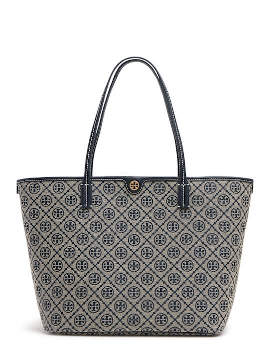 Tory Burch: T Monogram canvas tote bag - women_0 | Luisa Via Roma