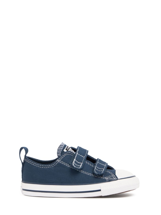 Converse: Cotton canvas strap sneakers - Dark Blue - kids-boys_0 | Luisa Via Roma