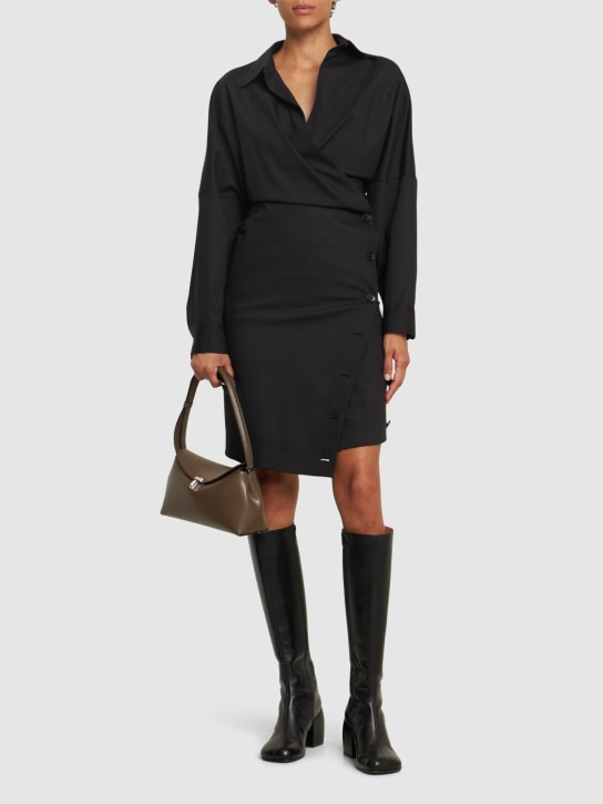 Philosophy Di Lorenzo Serafini: Tropical wool blend flared mini dress - women_1 | Luisa Via Roma