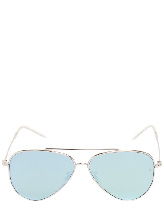 Ray-Ban: LK Aviator Reverse metal sunglasses - Silver/Blue - men_0 | Luisa Via Roma