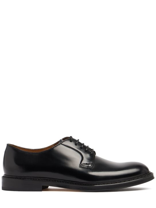 Doucal's: Leather lace-up derby shoes - Black - men_0 | Luisa Via Roma