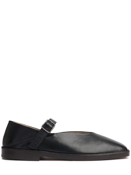 Lemaire: Leather ballerina shoes - Black - men_0 | Luisa Via Roma