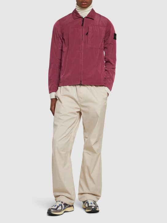 Stone Island: Tech zip overshirt - Rose Quartz - men_1 | Luisa Via Roma