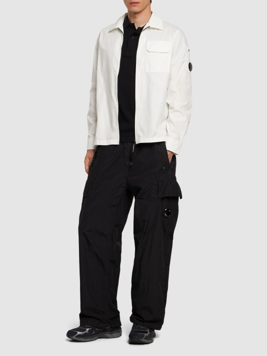 C.P. Company: Cotton gabardine zipped overshirt - Gauze White - men_1 | Luisa Via Roma