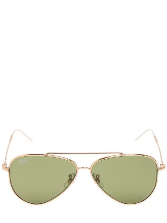 Ray-Ban: Aviator Reverse metal sunglasses - Gold/Green - men_0 | Luisa Via Roma