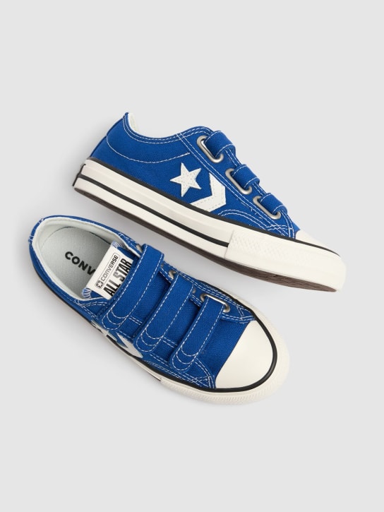 Converse: Riemensneakers aus Baumwollcanvas - Blau - kids-boys_1 | Luisa Via Roma