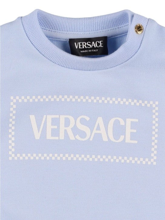 Versace: Felpa e pantaloni in cotone - Celeste - kids-girls_1 | Luisa Via Roma