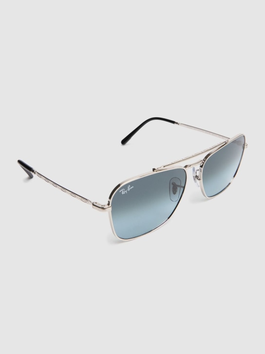 Ray-Ban: New Caravan metal sunglasses - Silver/Blue - men_1 | Luisa Via Roma