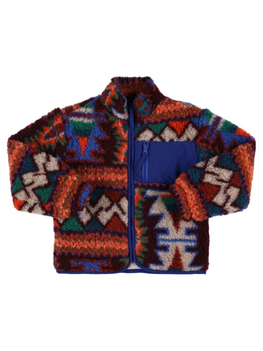 The New Society: Printed cotton blend teddy jacket - Multicolor - kids-girls_0 | Luisa Via Roma