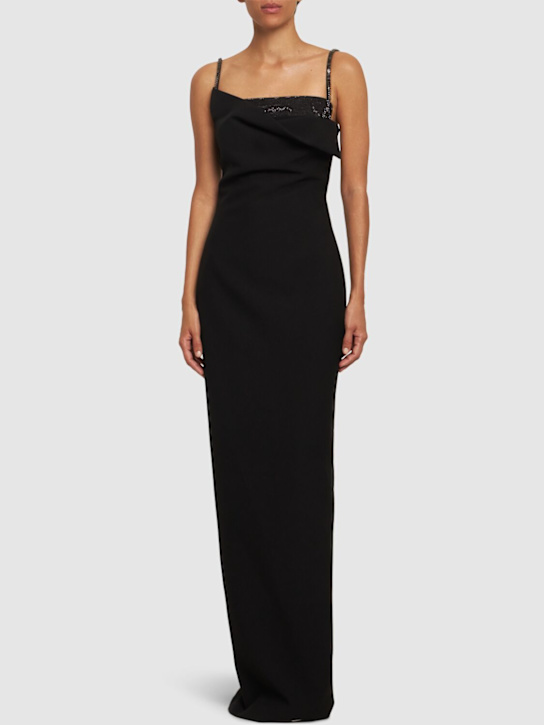Roland Mouret: Embellished crepe gown - Black - women_1 | Luisa Via Roma
