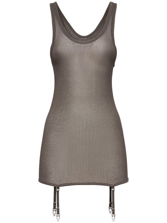 Lemaire: Viscose silk rib tank top w/suspenders - women_0 | Luisa Via Roma
