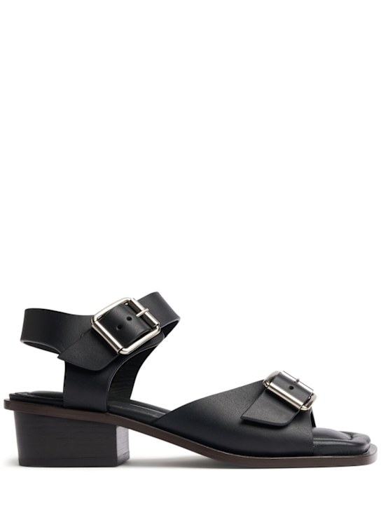 Lemaire: 35mm Square heeled sandals w/ straps - women_0 | Luisa Via Roma