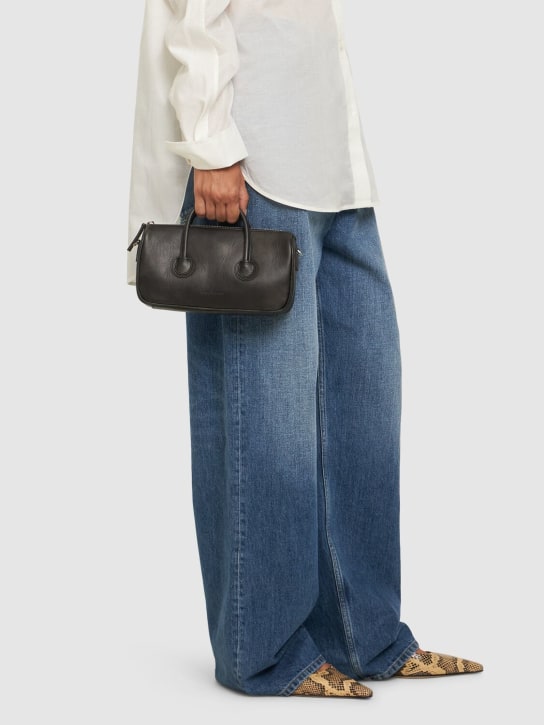 Marge Sherwood: Small Zipper leather top handle bag - Black Two-tone - women_1 | Luisa Via Roma
