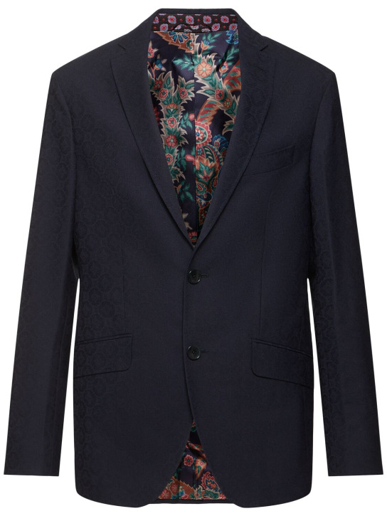 Etro: Blazer aus Kaschmir und Wolle „Roma“ - Blau - men_0 | Luisa Via Roma