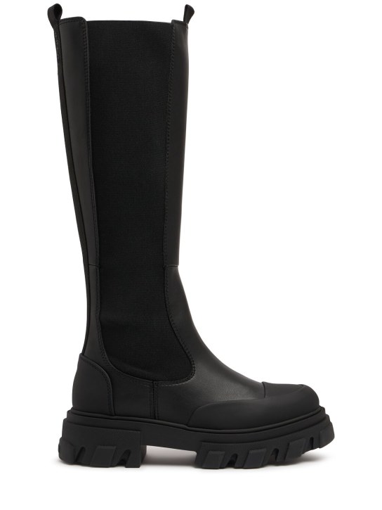 GANNI: 50mm Leather tall boots - women_0 | Luisa Via Roma