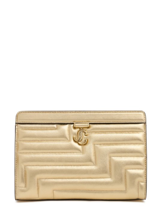 Jimmy Choo: Avenue quilted metallic pouch - women_0 | Luisa Via Roma