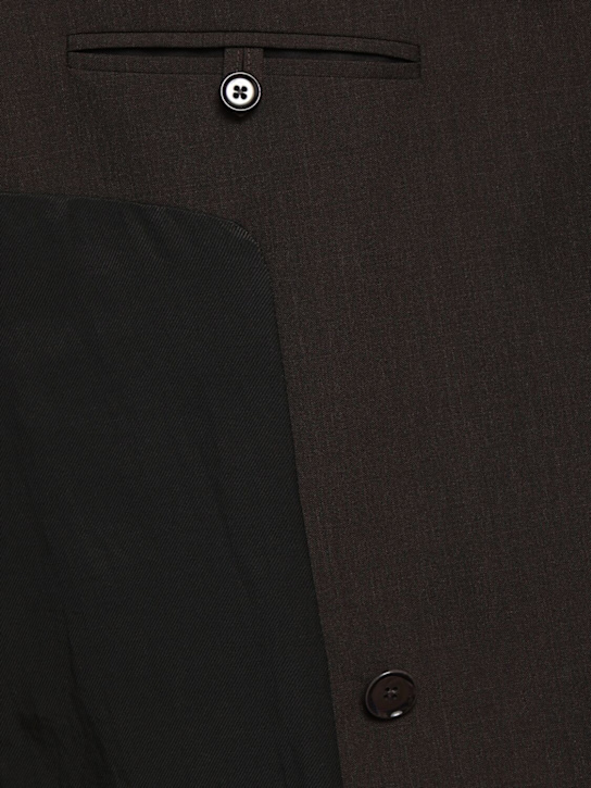 Lemaire: Soft double breast jacket - Dark Espresso M - men_5 | Luisa Via Roma