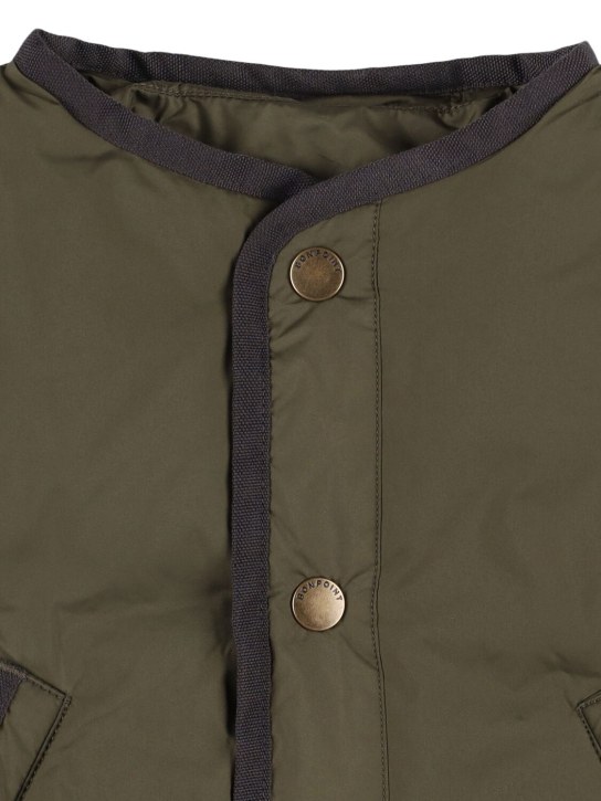 Bonpoint: Quilted poly jacket - Khaki - kids-girls_1 | Luisa Via Roma