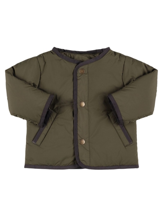 Bonpoint: Quilted poly jacket - Khaki - kids-boys_0 | Luisa Via Roma