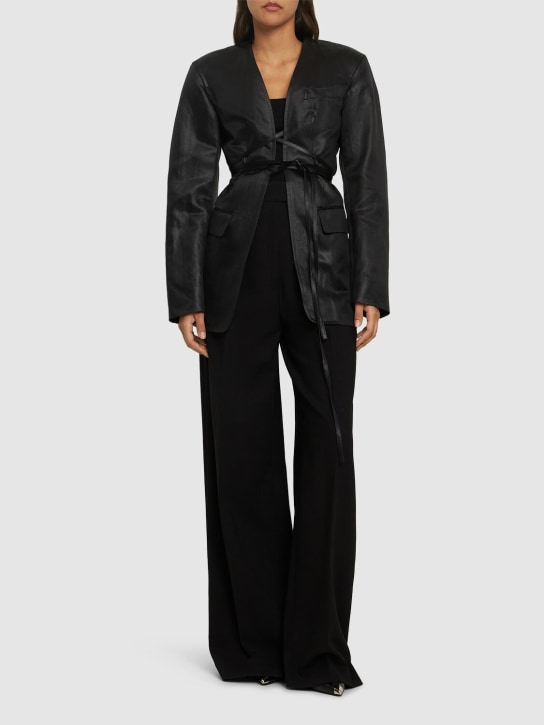 Alexander Wang: Blazer aus Leinenmischmelange - Schwarz - women_1 | Luisa Via Roma