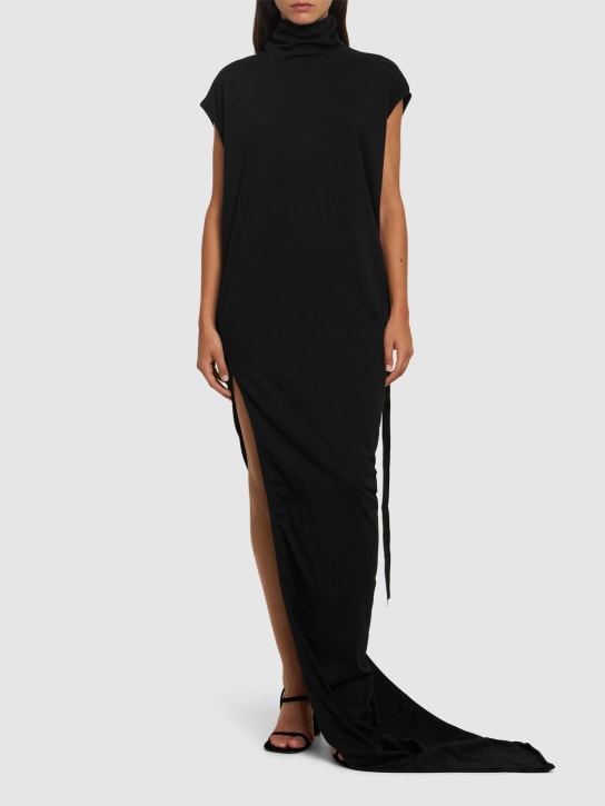 Rick Owens DRKSHDW: Vestido largo de jersey de algodón - Negro - women_1 | Luisa Via Roma