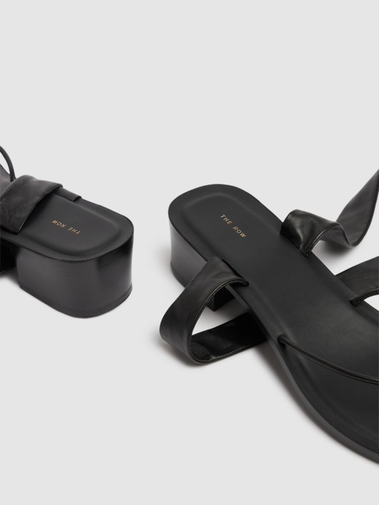 The Row: 65mm hohe Ledersandaletten „Cord“ - Black/Black/Bra - women_4 | Luisa Via Roma