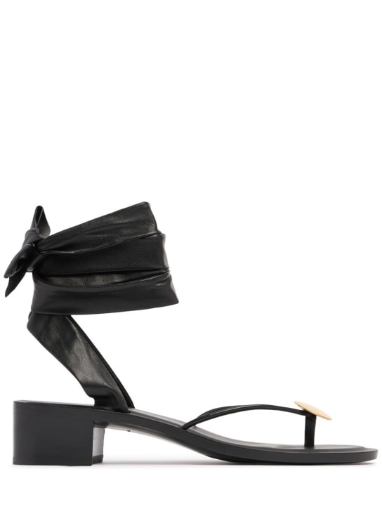 The Row: 65mm Cord leather sandals - Black/Black/Bra - women_0 | Luisa Via Roma