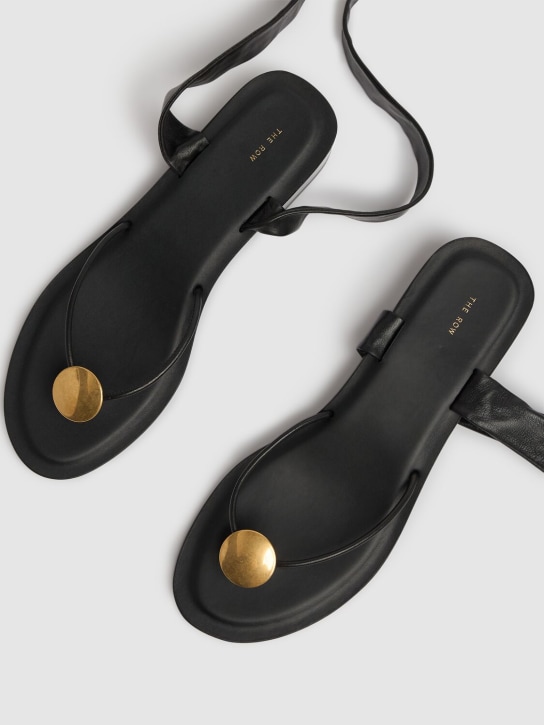 The Row: 65mm hohe Ledersandaletten „Cord“ - Black/Black/Bra - women_2 | Luisa Via Roma