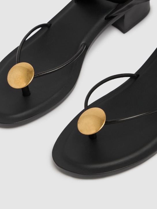 The Row: 65mm hohe Ledersandaletten „Cord“ - Black/Black/Bra - women_3 | Luisa Via Roma