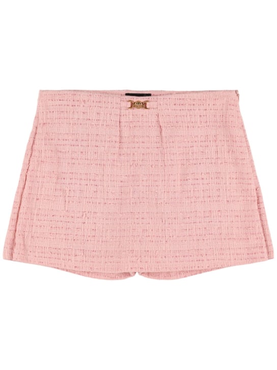 Versace: Cotton blend tweed skirt - Pink - kids-girls_0 | Luisa Via Roma