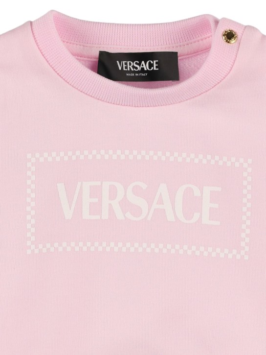 Versace: Sweatshirt und Hose aus Baumwolle mit Druck - Rosa - kids-girls_1 | Luisa Via Roma